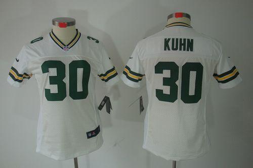  Packers #30 John Kuhn White Women's Stitched NFL Limited Jersey
