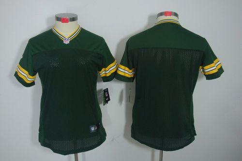  Packers Blank Green Team Color Women's Stitched NFL Limited Jersey