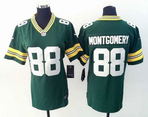  Packers #88 Ty Montgomery Green Team Color Women's Stitched NFL Elite Jersey