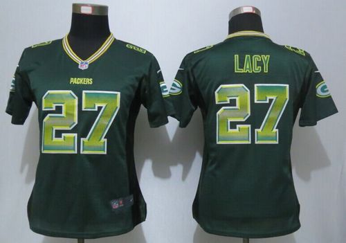  Packers #27 Eddie Lacy Green Team Color Women's Stitched NFL Elite Strobe Jersey
