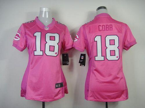 Real Nike Packers #18 Randall Cobb New Pink Women's Be Luv'd ...