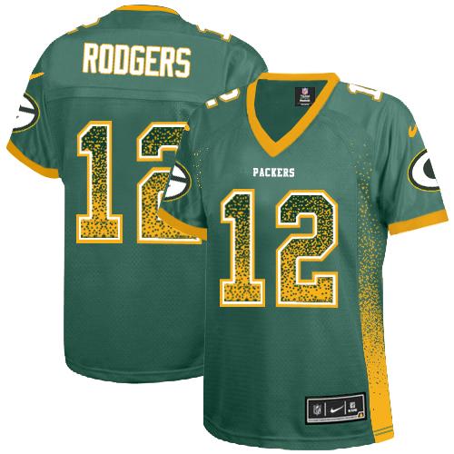  Packers #12 Aaron Rodgers Green Team Color Women's Stitched NFL Elite Drift Fashion Jersey
