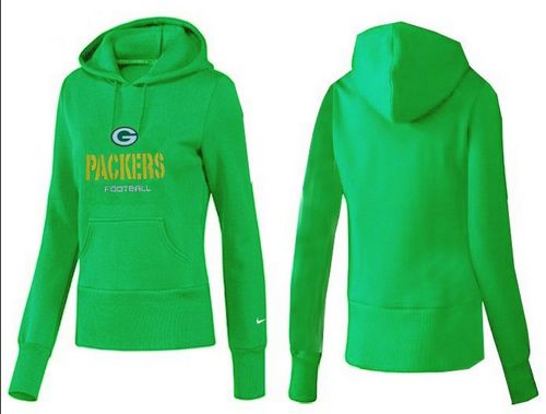 Women's Green Bay Packers Authentic Logo Pullover Hoodie Green