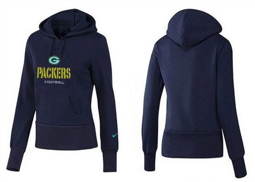 Women's Green Bay Packers Authentic Logo Pullover Hoodie Blue
