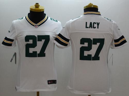  Packers #27 Eddie Lacy White Women's Stitched NFL Limited Jersey