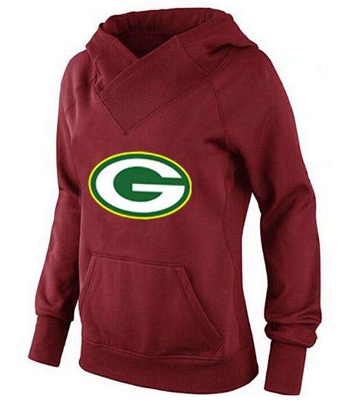 Women's Green Bay Packers Logo Pullover Hoodie Red