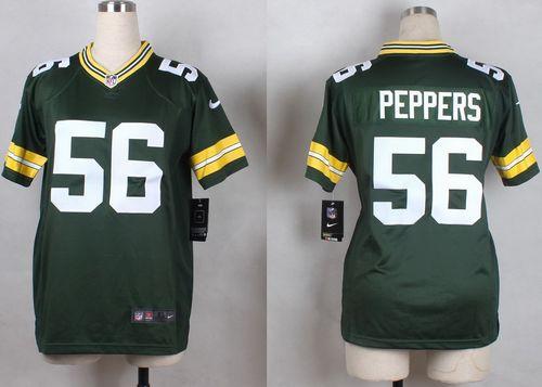  Packers #56 Julius Peppers Green Team Color Women's Stitched NFL Elite Jersey