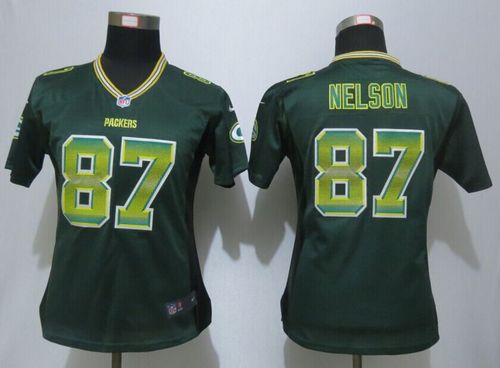  Packers #87 Jordy Nelson Green Team Color Women's Stitched NFL Elite Strobe Jersey