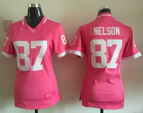  Packers #87 Jordy Nelson Pink Women's Stitched NFL Elite Bubble Gum Jersey