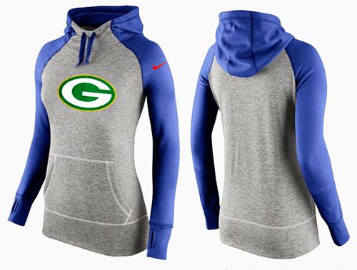 Women's  Green Bay Packers Performance Hoodie Grey & Blue