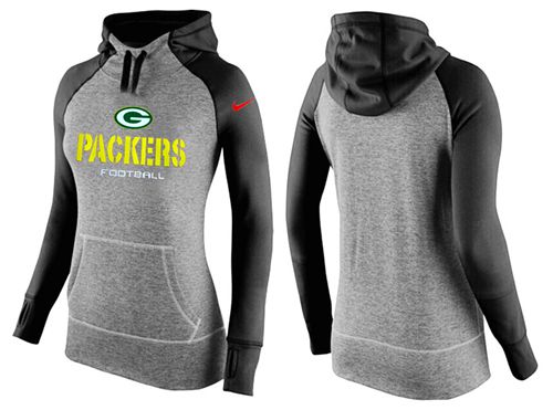 Women's  Green Bay Packers Performance Hoodie Grey & Black