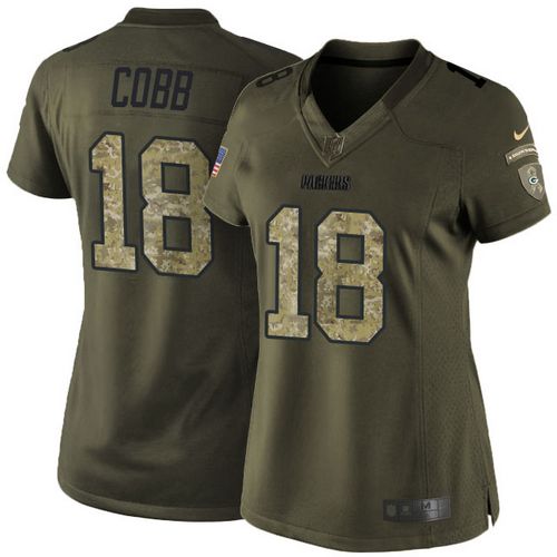  Packers #18 Randall Cobb Green Women's Stitched NFL Limited Salute to Service Jersey
