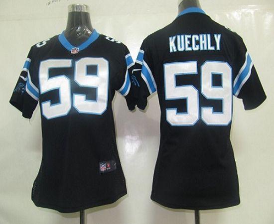 Panthers #59 Luke Kuechly Black Team Color Women's Stitched NFL Elite Jersey