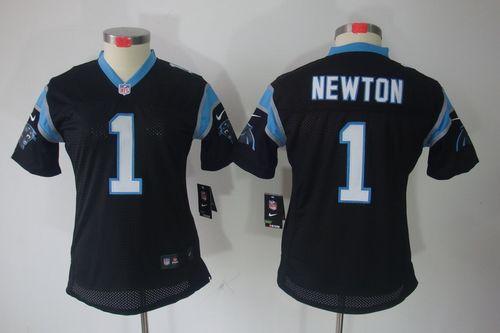  Panthers #1 Cam Newton Black Team Color Women's Stitched NFL Limited Jersey