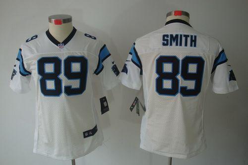 Panthers #89 Steve Smith White Women's Stitched NFL Limited Jersey