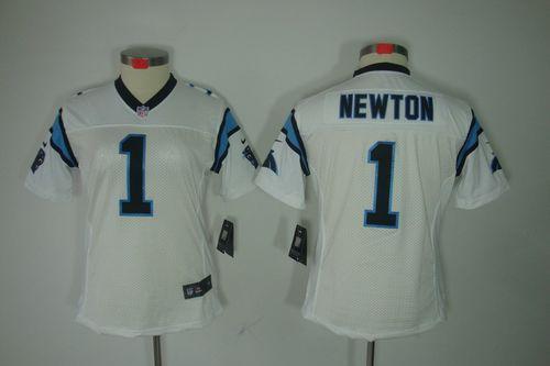  Panthers #1 Cam Newton White Women's Stitched NFL Limited Jersey