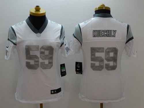  Panthers #59 Luke Kuechly White Women's Stitched NFL Limited Platinum Jersey