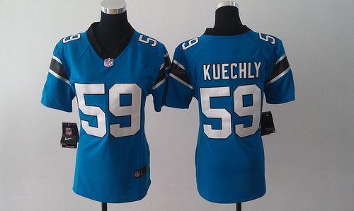 Panthers #59 Luke Kuechly Blue Alternate Women's Stitched NFL Elite Jersey