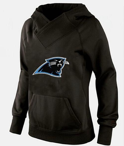 Women's Carolina Panthers Logo Pullover Hoodie Black