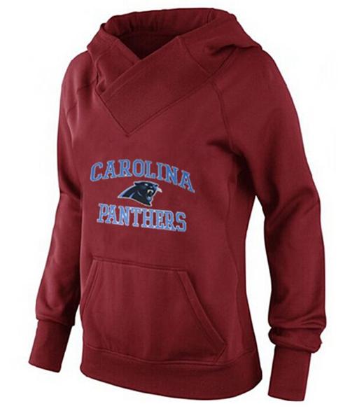 Women's Carolina Panthers Heart & Soul Pullover Hoodie Red
