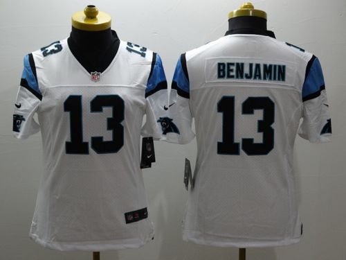  Panthers #13 Kelvin Benjamin White Women's Stitched NFL Limited Jersey