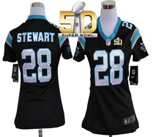 Real Nike Panthers #28 Jonathan Stewart Black Team Color Super ...