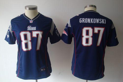  Patriots #87 Rob Gronkowski Navy Blue Team Color Women's NFL Game Jersey