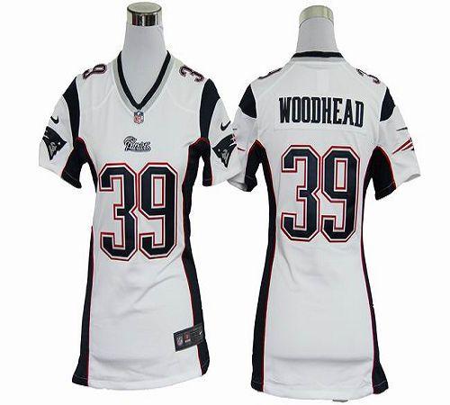  Patriots #39 Danny Woodhead White Women's Stitched NFL Elite Jersey