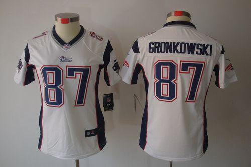  Patriots #87 Rob Gronkowski White Women's Stitched NFL Limited Jersey
