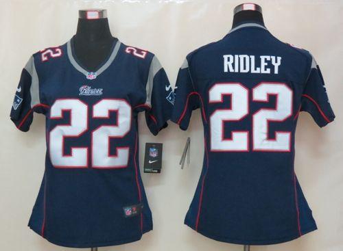  Patriots #22 Stevan Ridley Navy Blue Team Color Women's Stitched NFL Elite Jersey