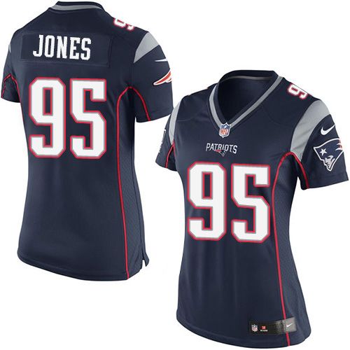  Patriots #95 Chandler Jones Navy Blue Team Color Women's Stitched NFL New Elite Jersey
