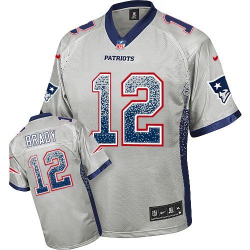  Patriots #12 Tom Brady Grey Women's Stitched NFL Elite Drift Fashion Jersey