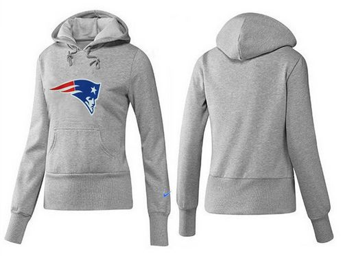 Women's New England Patriots Logo Pullover Hoodie Grey