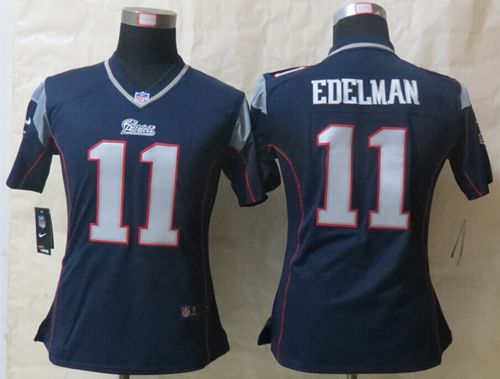  Patriots #11 Julian Edelman Navy Blue Team Color Women's Stitched NFL Elite Jersey
