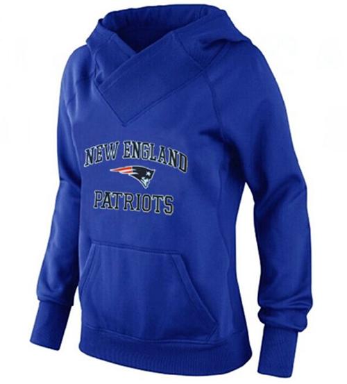Women's New England Patriots Heart & Soul Pullover Hoodie Blue