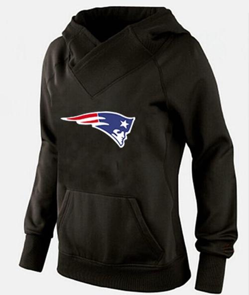 Women's New England Patriots Logo Pullover Hoodie Black