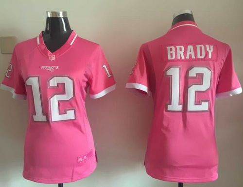  Patriots #12 Tom Brady Pink Women's Stitched NFL Elite Bubble Gum Jersey