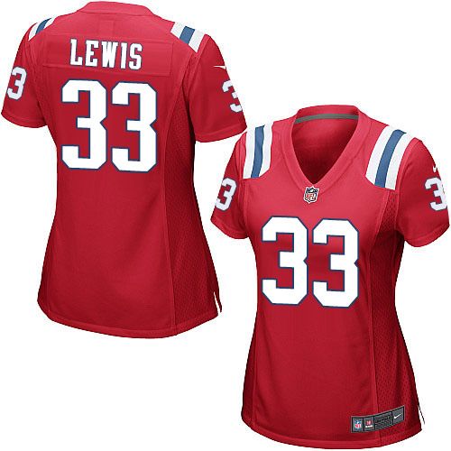  Patriots #33 Dion Lewis Red Alternate Women's Stitched NFL Elite Jersey