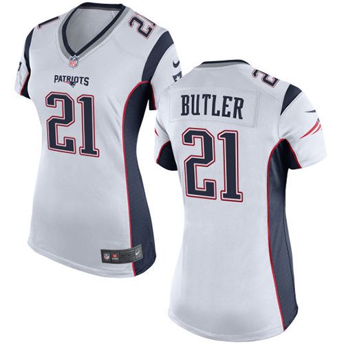  Patriots #21 Malcolm Butler White Women's Stitched NFL New Elite Jersey