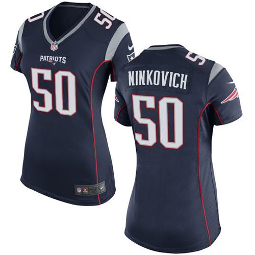  Patriots #50 Rob Ninkovich Navy Blue Team Color Women's Stitched NFL New Elite Jersey
