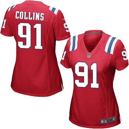  Patriots #91 Jamie Collins Red Alternate Women's Stitched NFL Elite Jersey