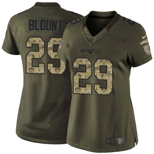  Patriots #29 LeGarrette Blount Green Women's Stitched NFL Limited Salute to Service Jersey