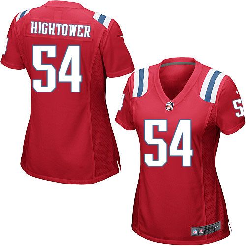  Patriots #54 Dont'a Hightower Red Alternate Women's Stitched NFL Elite Jersey
