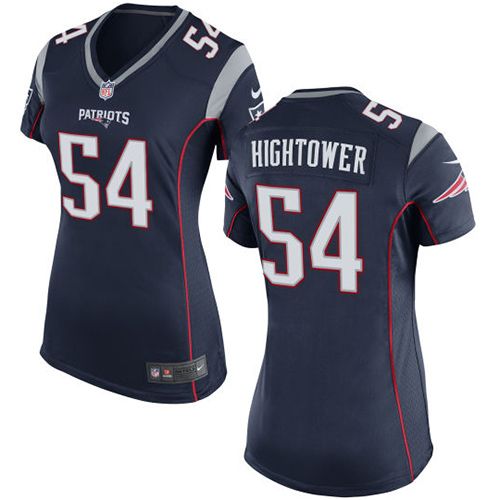  Patriots #54 Dont'a Hightower Navy Blue Team Color Women's Stitched NFL New Elite Jersey