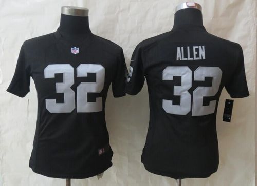  Raiders #32 Marcus Allen Black Team Color Women's Stitched NFL Elite Jersey