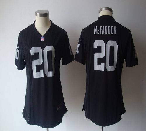  Raiders #20 Darren McFadden Black Team Color Women's NFL Game Jersey