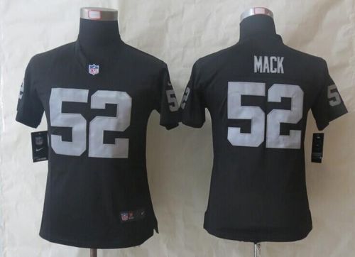  Raiders #52 Khalil Mack Black Team Color Women's Stitched NFL Elite Jersey