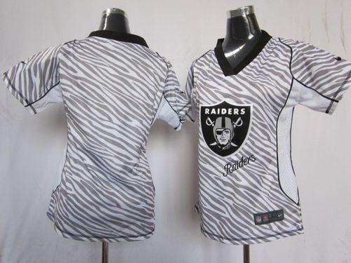  Raiders Blank Zebra Women's Stitched NFL Elite Jersey