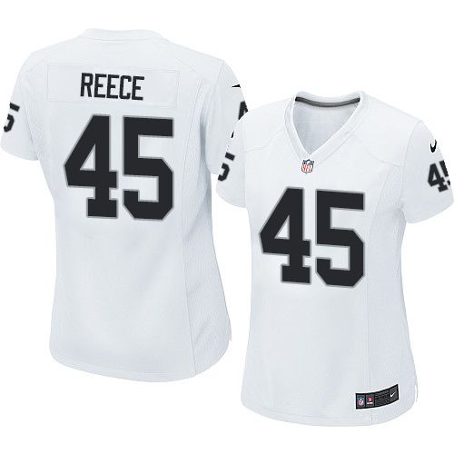  Raiders #45 Marcel Reece White Women's Stitched NFL Elite Jersey