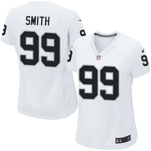  Raiders #99 Aldon Smith White Women's Stitched NFL Elite Jersey